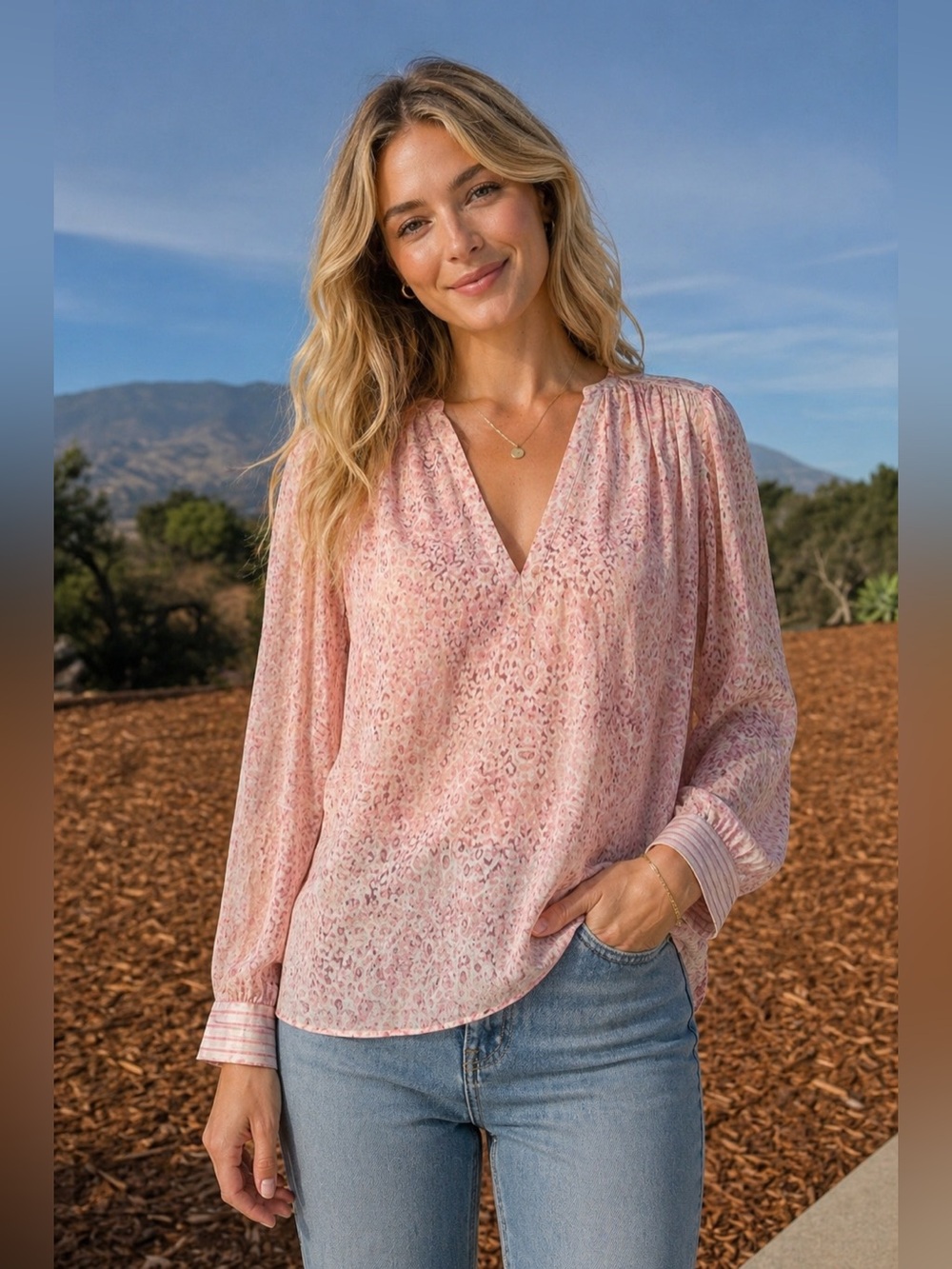 Hale Bob Pink Patterned Women's‎ Top